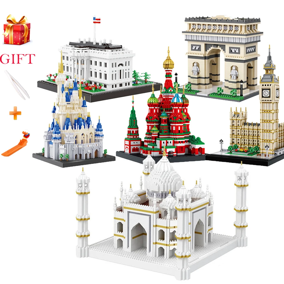 

City Building Bricks LegoINGS Architecture Compatible Legoing Landmarks Taj Mahal Palace 3D Model Kids Educational Toy Gifts