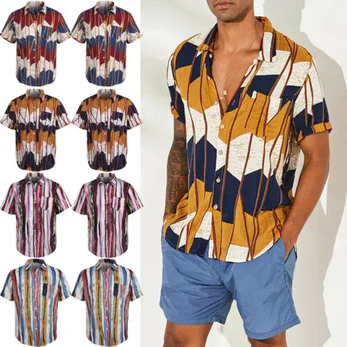 2019 جديد رجل قصير كم قميص هاواي صيفي الصيف نمط بلام الرجال عارضة شاطئ هاواي قمصان صالح سليم الذكور بلوزة الصيف أعلى 2019 جديد رجل قصير كم قميص هاواي صيفي الصيف نمط بلام الرجال عارضة شاطئ هاواي قمصان صالح سليم الذكور بلوزة الصيف أعلى