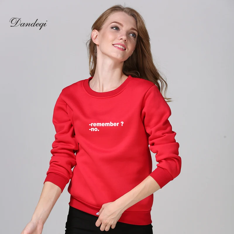 Dandeqi Women Casual Hoodies Letters Remember No Printed