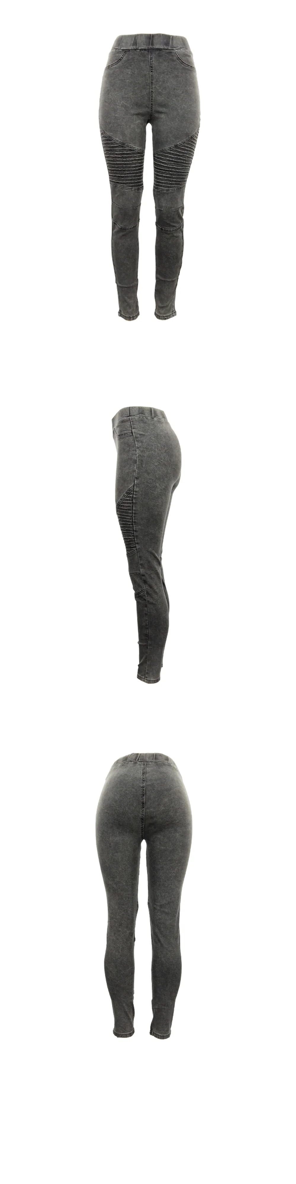 Женские джинсовые обтягивающие леггинсы, брюки, весна-осень, высокая талия, тянущиеся плиссированные джинсовые брюки-карандаши размера плюс