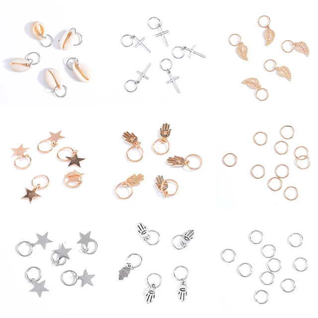 1 Set Western Style Salable Fashion Silvery Golden Hairpin Compiled Shell Aolly Rock Dreadlock Hair Clip