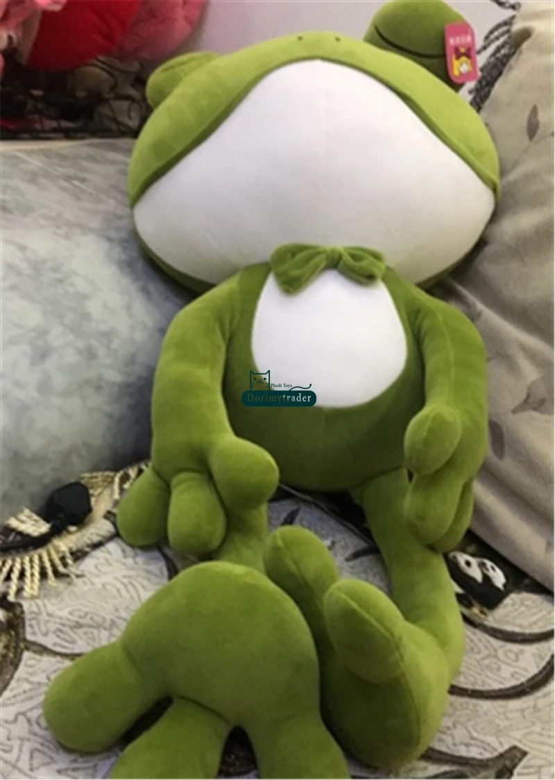 Dorimytrader Pop Lovely Big Cartoon Frog Plush Toys Soft Stuffed Anime Green Frog Doll Animals Pillow for Kids Gift Decoration 50cm 70cm 80cm DY61941 (4)