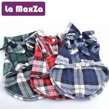 Футболка для собак хлопковая клетчатая рубашка с лацканами жилет куртка для домашнего питомца одежда для собак Футболка для домашних животных одежда куртка для собак аксессуары для одежды