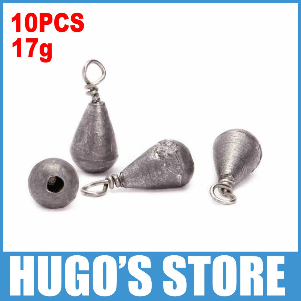 10pcs/lot 17g 3/5oz Lead Bass Casting Sinker Weights for Fresh Salt