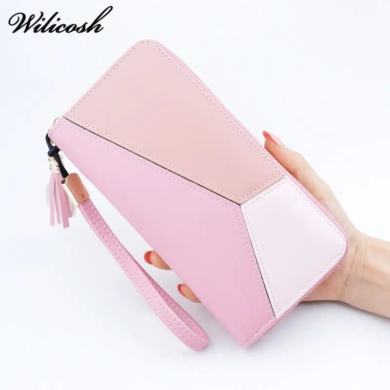 Wilicosh Women Pu Leather Long Wallets Ladies Clutch Bags Large Capacity Women Purse Two Fold ...