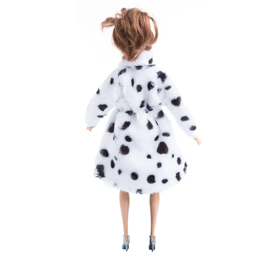 Doll Clothes Fashion Plush Overcoat Outwear for 1/6 Barbi BJD SD Dolls Clothing Dress Up Clothing Dolls Accessory Birthday Gift