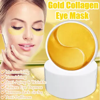 

60pcs 24K Gold Eye Masks Collagen Eye Mask Sleep Mask Hydrogel Lighten Fine Lines Lift light Dark Circles Moisturizing Face Care