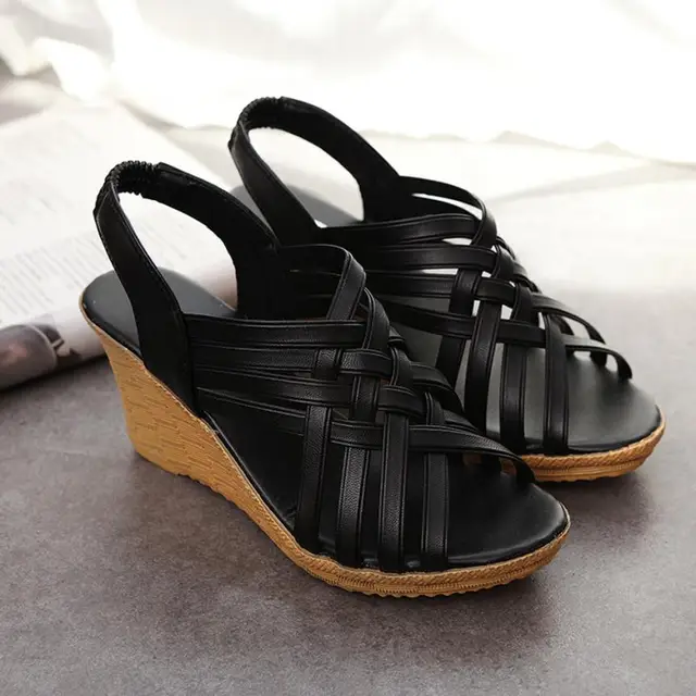 checkered platform sandals