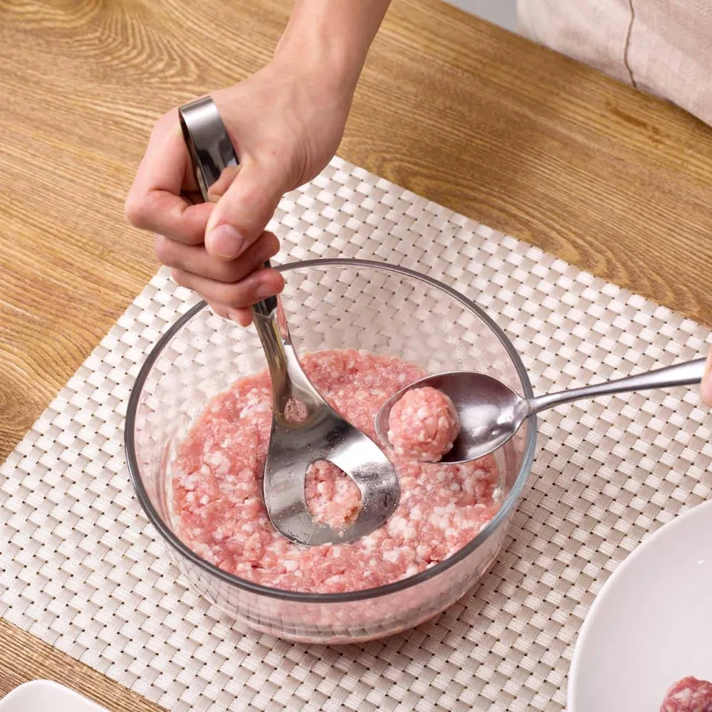 

1Pc Convenient Kitchen Meatball Maker Stainless Steel Meat & Poultry Tools DIY Fish Meat Ball Maker Meatball Mold Tools
