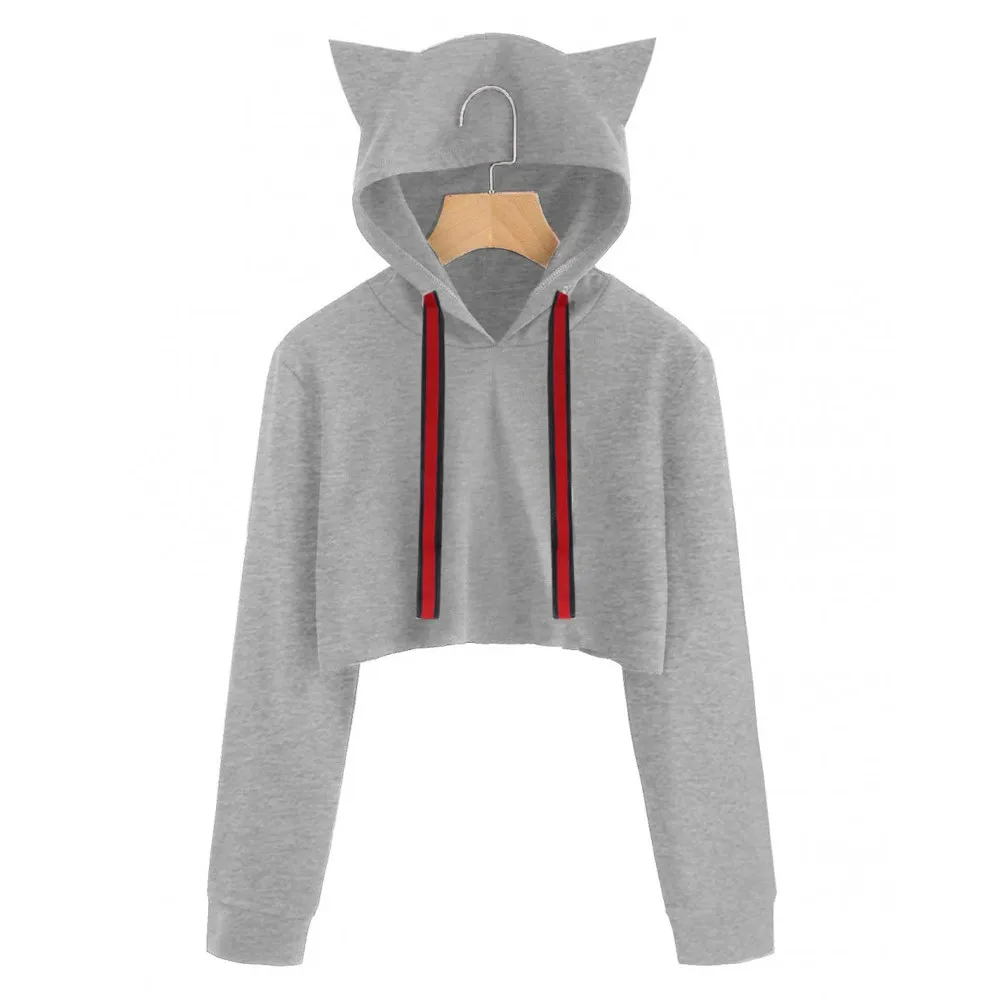 Harajuku Hoodies Women Cat Long Sleeve Hoodie Sweatshirt