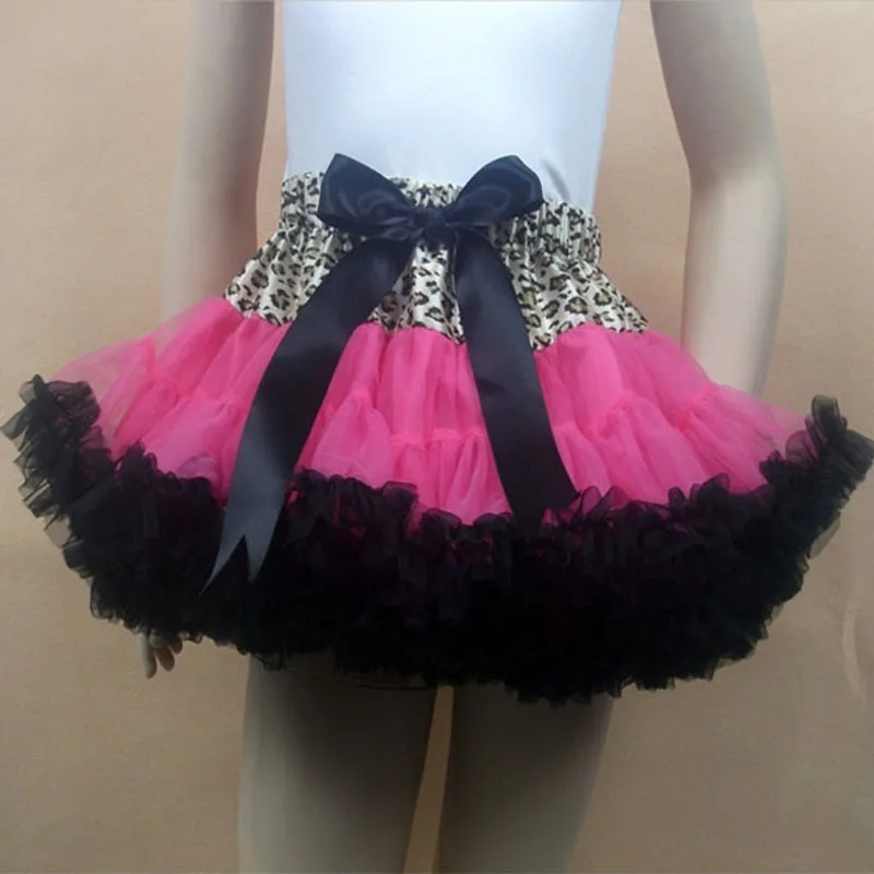 

Kids clothes Tutu skirt mother daughter tutu pettiskirt chiffon tutu peticoat costume for kids leapard skirt Hot pink and black