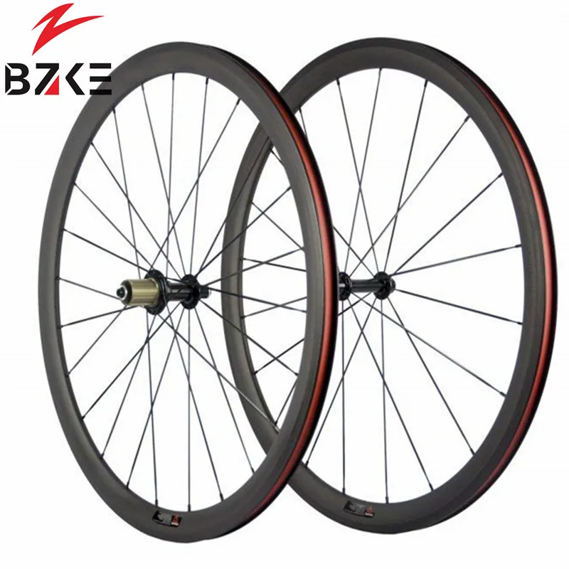 Excellent BZKE carbon road bike wheels 38mm carbon wheel racing bicycle wheelset R39 carbon wheels clincher tubular 700c wheels 25mm width 4