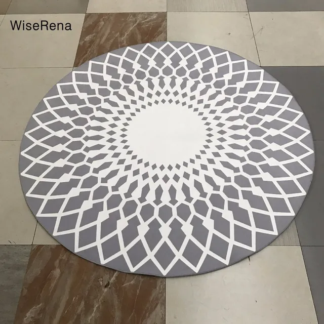Brief Modern Round Carpet Living Room Mats Large Size Bathroom Brief Modern Round Carpet Living Room Mats Large Size Bathroom Kitchen Rugs Reactive Printing Soft Velvet
