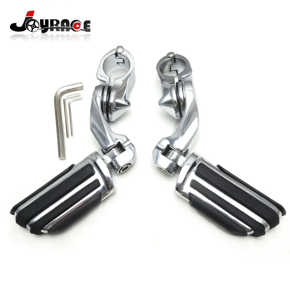 

1.25" Chrome Short Angled Highway Guard Bar Pilot Foot Pegs Mount For Harley