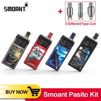 

Original Smoant Pasito vape Kit with 1100mAh Top Adjustable Airflow control system 3ml capacity E Cigarette VS Tesla 4X kit
