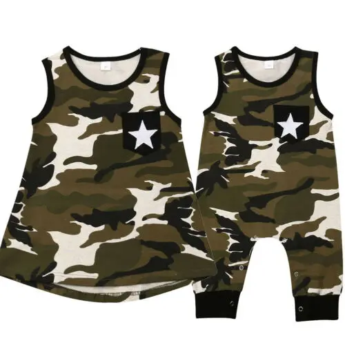 Big//Little Sister Brother Matching Baby Girl Boy Tops Romper Dress Summer Outfit