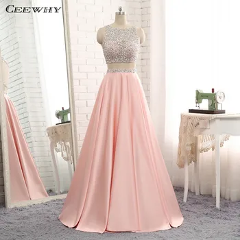 CEEWHY Two Pieces Pink Evenin Gown Muslim Evening Dress Bead Gown Prom Dresses Abendkleider Lange Kristall Vestido de Noche CEEWHY Two Pieces Pink Evenin Gown Muslim Evening Dress Bead Gown Prom Dresses Abendkleider Lange Kristall Vestido de Noche