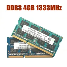 Kcmsywj 4 gb PC3L-10600S ddr3 1333 mhz 4g portátil memória ddr3l notebook módulo sodimm ram chipset hynix