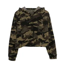camouflage crop top hoodie