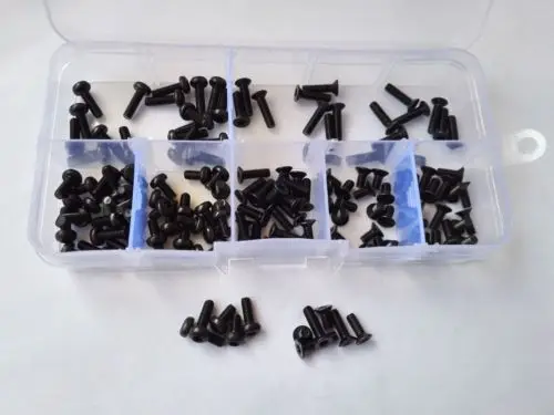 140 шт. M3 Torx T& TX разъем круглый с потайной головкой винт Пан плоский болт Ассортимент