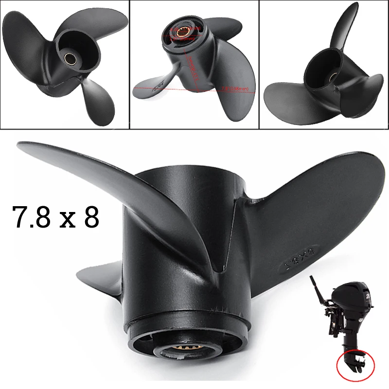 1 pc 3R1W64516-0 Aluminum Propeller 7.8x8 For Tohatsu Nissan Mercury Outboard Motor 4 5 6HP Engine Accessories Boat Propeller 3v1 00001 piston for tohatsu mercury parsun 8 9 8 9 9 hp outboard engine 834963a02 700 834963a02 f8 05020101