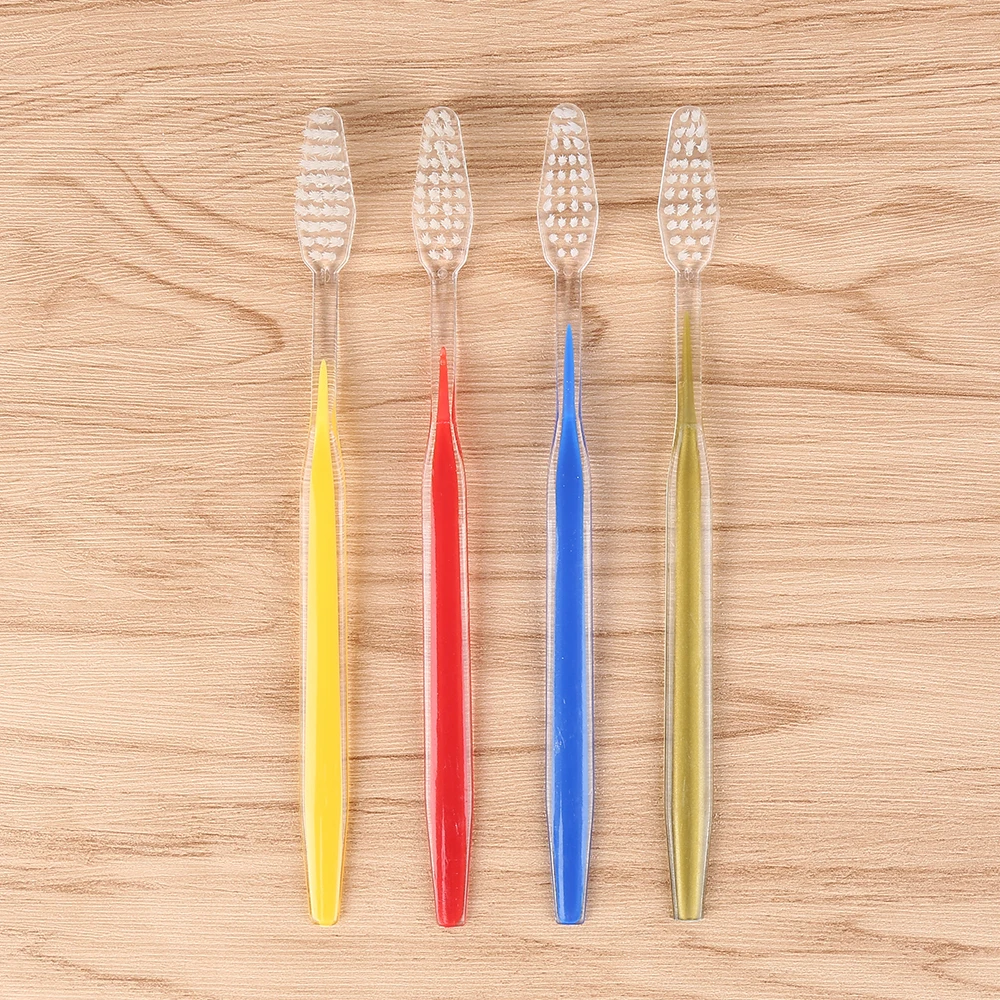 50 шт./лот, двухцветная одноразовая пластиковая зубная щетка для путешествий, независимая упакованная зубная щетка для путешествий в отеле, зубные щетки для взрослых