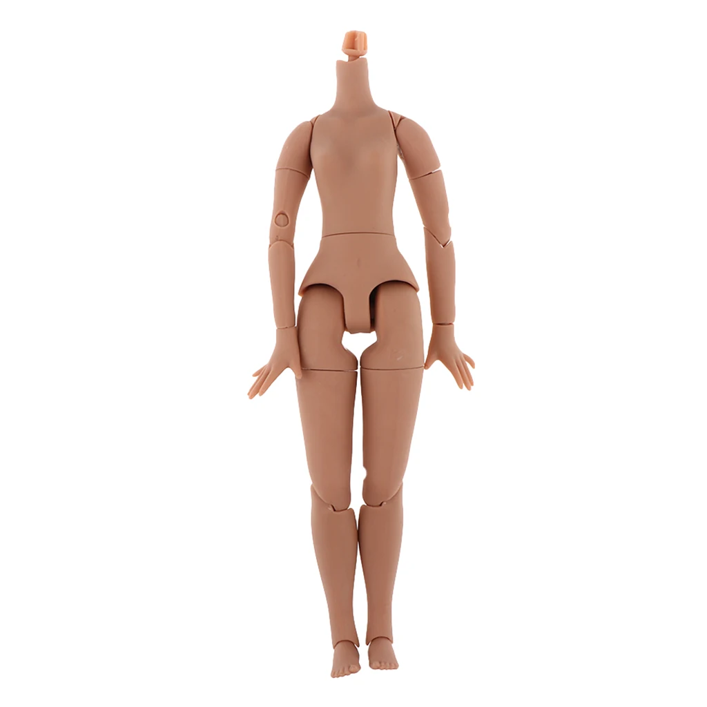 Female Body Realistic Girl Model for Blythe Dolls Girl Toy Gift (Black Skin) Body Parts Set Accessory