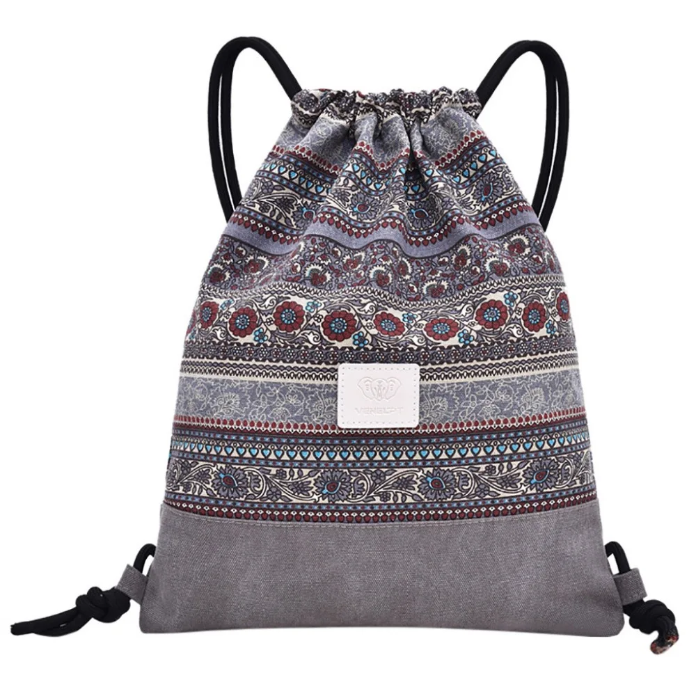 2019 новый шнурок Фитнес сумка Для женщин спортивная сумка фолк-Пользовательские букет карман пляжные сумки f10