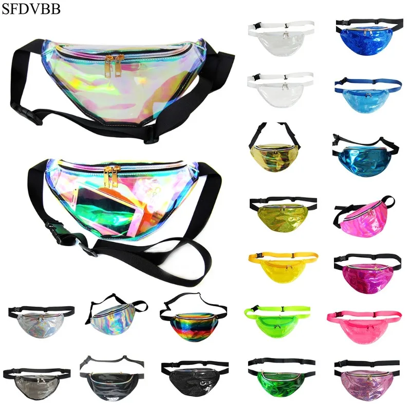 

SFDVBB Bum Bag Fanny Pack Festival Money Wallet Travel Holiday Waist Belt Pouch Shiny