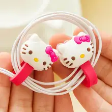 2 unids/set hello kitty kawaii auricular cable winder administrar/cable organizador del sostenedor para el teléfono mp3 mp4 accesorios