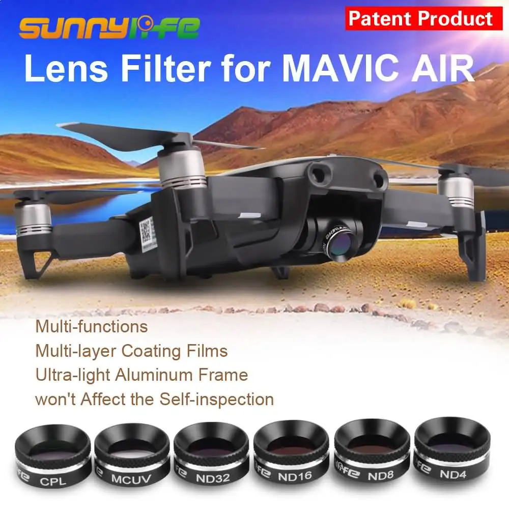 Sunnylife MCUV CPL ND4 ND8 ND16 ND32 объектив фильтр для DJI Мавик воздушные фильтры УФ поляризатор ND объектив камеры подвеса крышка Sunhood - изображение
