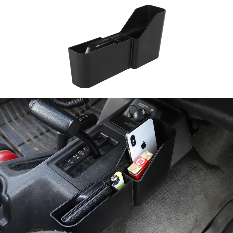 for Jeep Wrangler TJ 1997-2006 2/4-Door Car Interior Gear Shift Storage Box Organizer Stowing Tidying ABS Black Accessories
