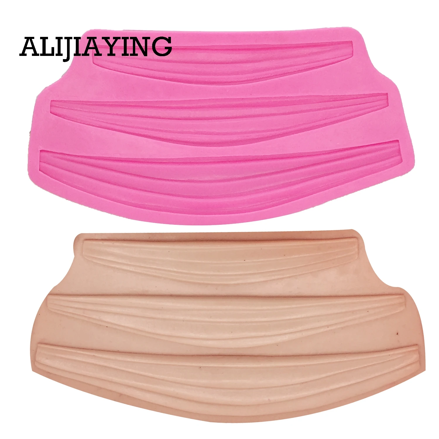 

M0596 1pcs DIY Silk Ribbon Curtain Satin Fondant Cake Decorating Tools Wedding Lace mat Candy Gum Paste Silicone Mold