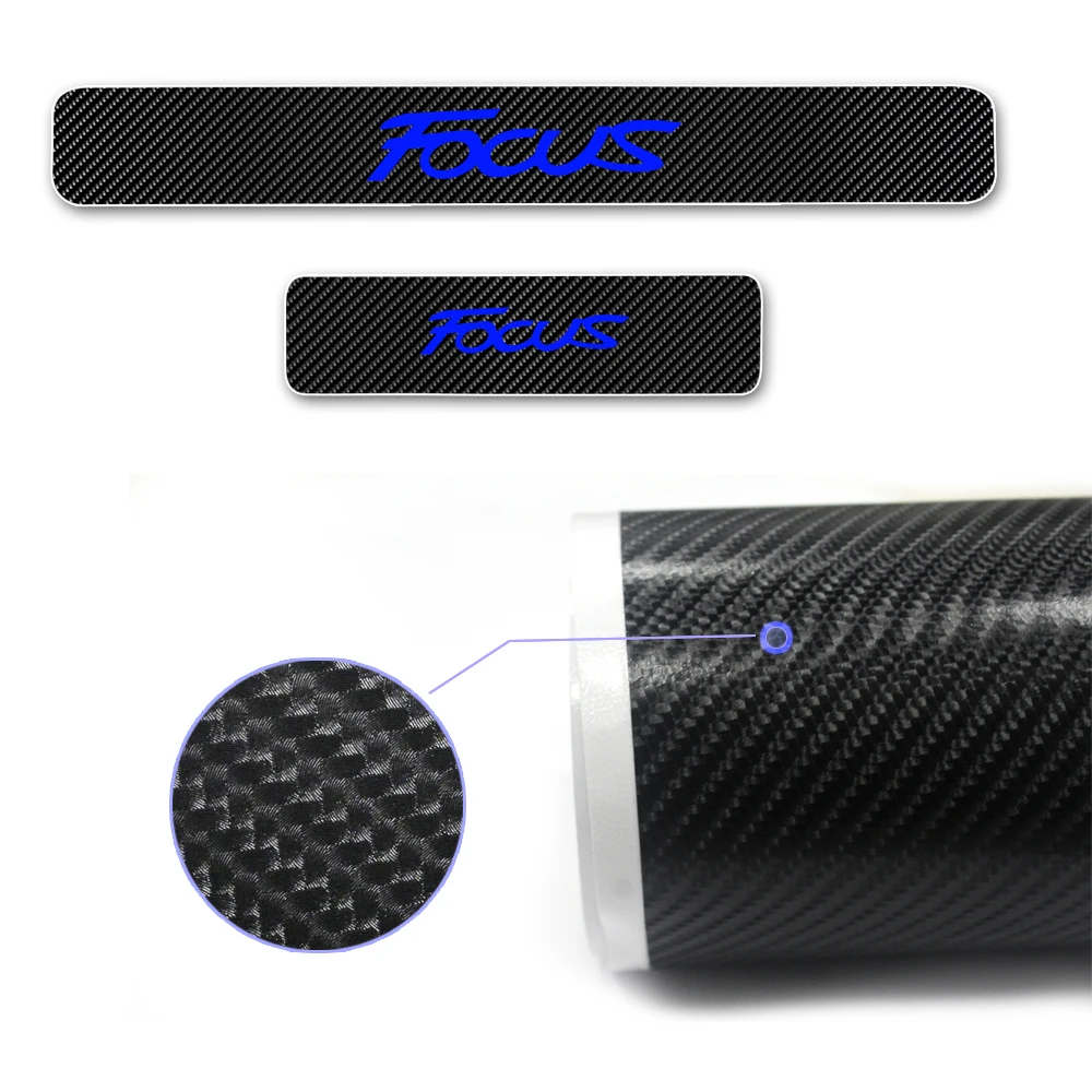 Adesivo de Fibra de Carbono Adesivo de Porta Protetor para Ford Porta de Carro Acessórios para Carro Seda Focus Bem-vindo Pedal Adesivos Auto 4 Unidades 4d 2 de porta, seda, protetor para ford focus,