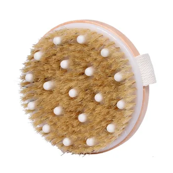 

50pcs Wooden Bath Brushes Natural Bristle Body Back Cleaning Brushes Round Soft Bead Massage Shower Brush W9750