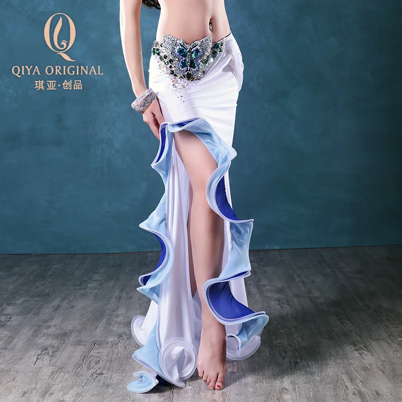 Belly dance skirt dress custom fishtail skirt slit bag hip unilateral