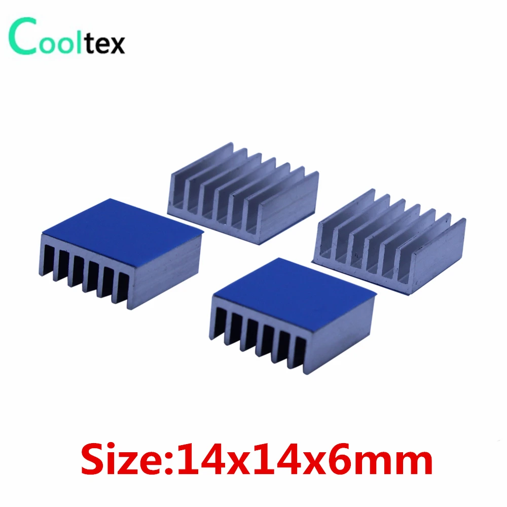 30pcs 14x14x6mm Aluminum Heatsink Radiator Cooler Cooling For Electronic Chip IC With Thermal Conductive Double sided Tape 14 30 x 45см