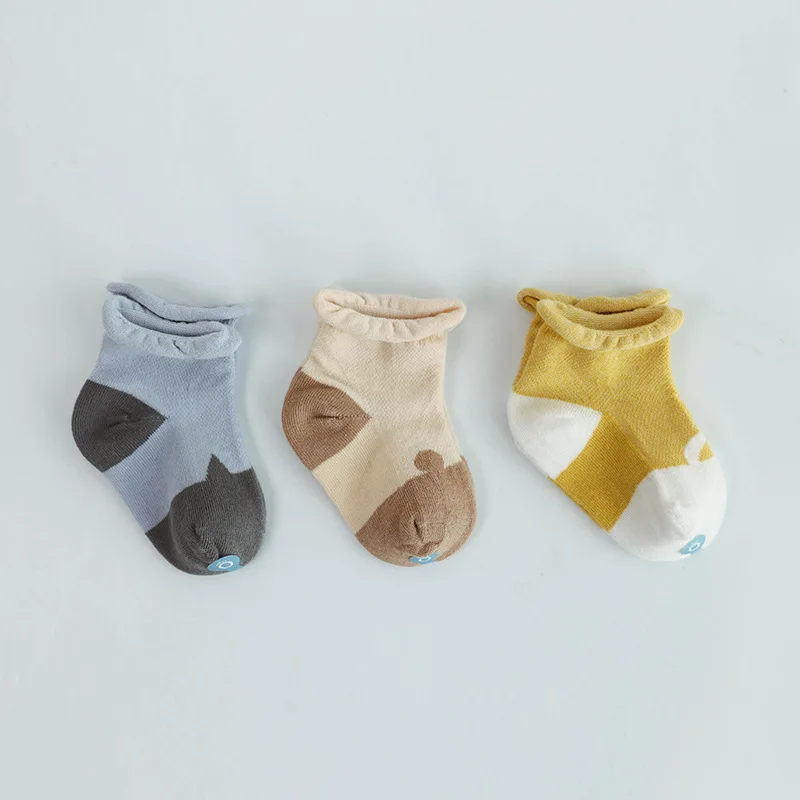 5 3 Pairs/Lot Kids Socks Baby High Quality Cotton Cute Cartoon Animal Mesh Cuffed Children Socks Summer Autumn Sock Panel - Цвет: 5