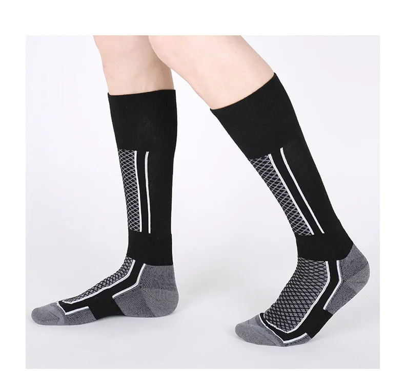 Мужские и женские новые компрессионные длинные Лыжные носки для катания на коньках, высокие эластичные спортивные носки, чулки для поддержки ног, спортивные носки