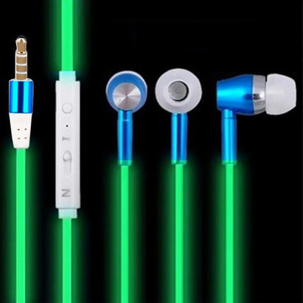 EDAL Shining In The Dark Earphones Luminous Headphones Night Light Glowing Headset Stereo Sport