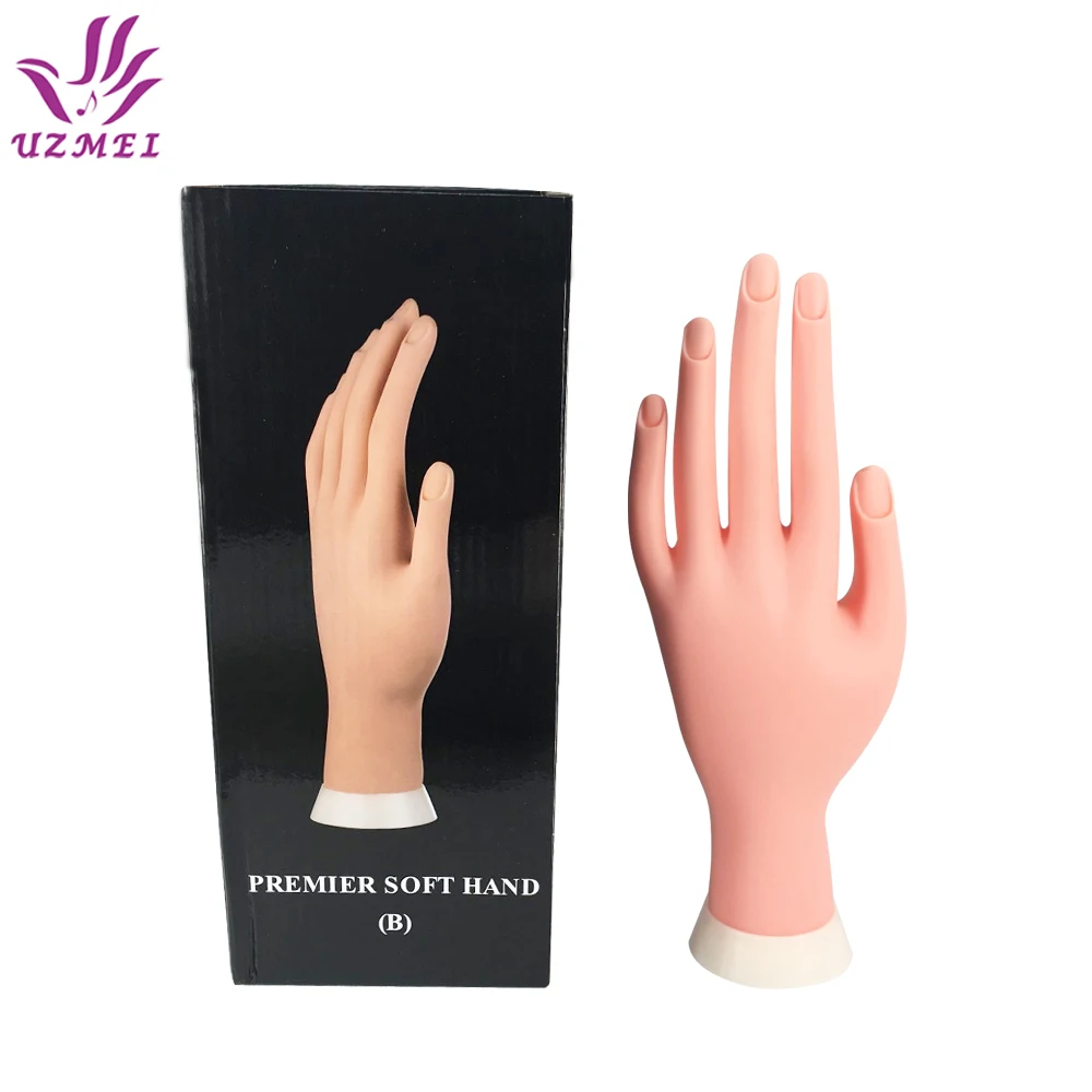 

Professional Practice Hand Nail Art Hands Tool Flexible Silicone Prosthetic Hands for Manicure Tool For training at home