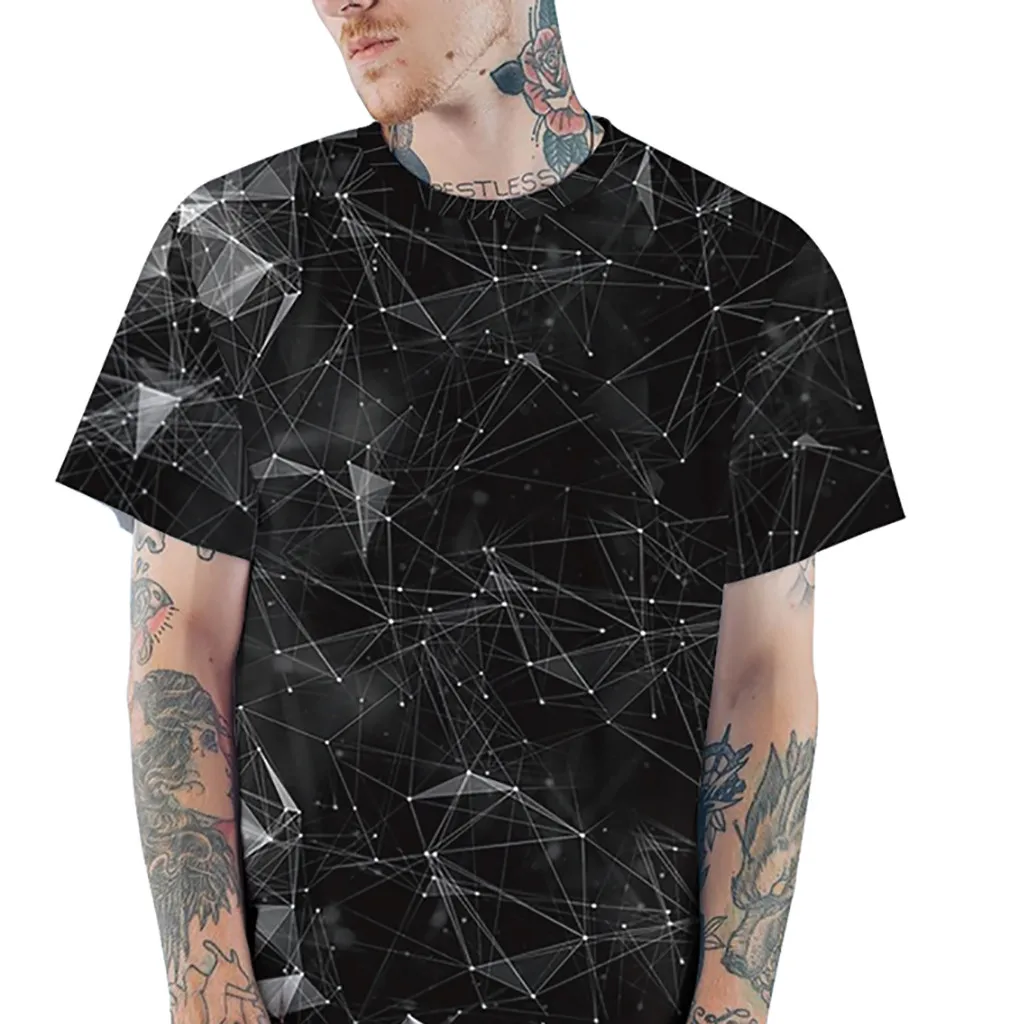 

2019 Luminous Stars 3D t shirt Men Fashion Streetwear Hip Hop Style 3D Print Men's t shirt Top Novelty Short Sleeve