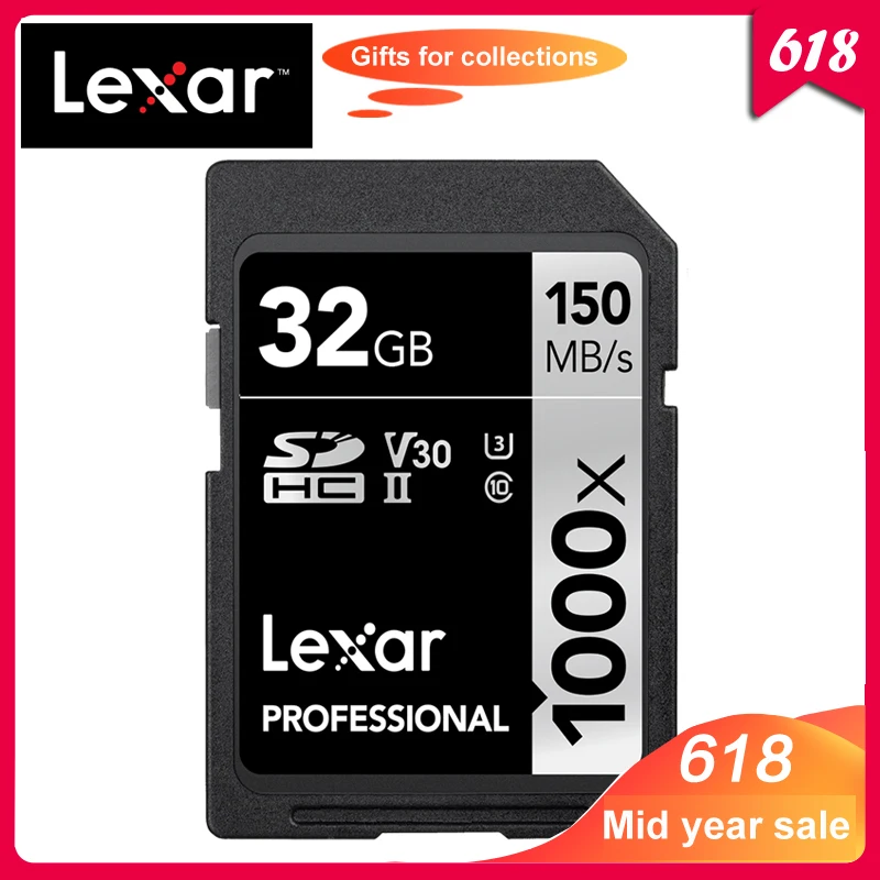 100% оригинальная sd-карта Lexar 1000x UHS-II U3 SDHC 32 Гб карта памяти Carte SD до 150 МБ/с./с класс 10