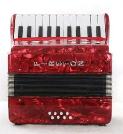 8 басов 22 кнопки пианино аккордеон для детей красный синий зеленый инструмент аккордеон Музыкальные инструменты - Цвет: Red