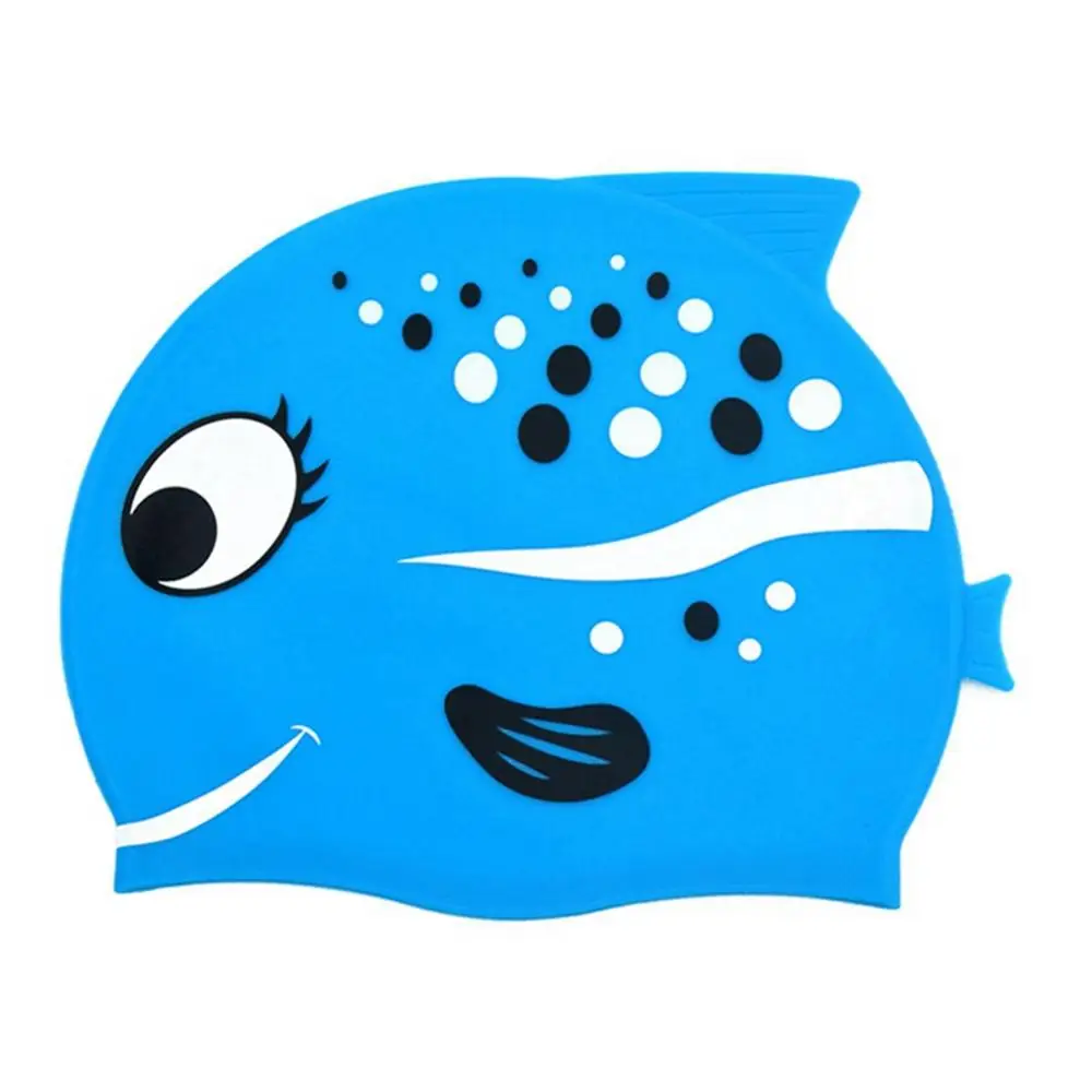 

Waterproof children cartoon swimming hat cap soft underwater headwear protector cover caps outdoor water sports head accessories