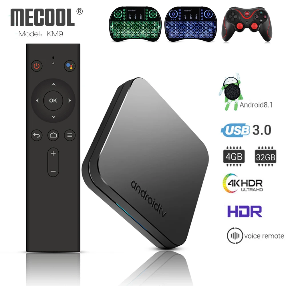 

MECOOL KM9 Android 8.1 Smart TV Box with Voice Remote Amlogic S905X2 4GB 32GB 5G WiFi 100Mbps BT4.1 4K HD Set Top TV BOX