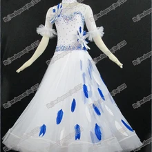 Куриное пернатое современное бальное платье вальс Танго, бальное платье из гладкой ткани, стандартный бальный зал, платье для девочек, B-0005