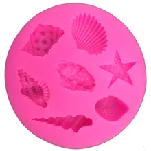 

Seashells starfish conch shape silicon mold fondant chocolate cake decoration mold FT-122