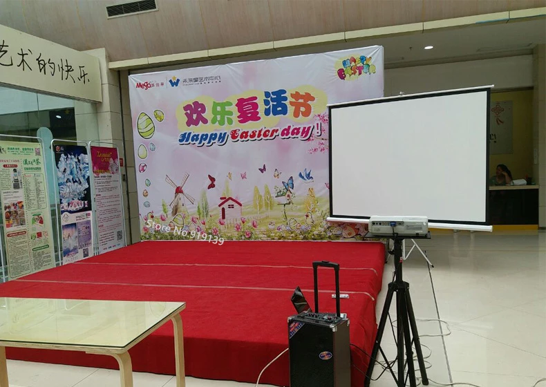 100inch 4x3 tripod projection screen title pic 31