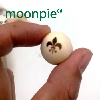 20mm wood fleur de lys round ball bead  for teether shaped burnt engrave diy accessory wooden craft decoration EA182